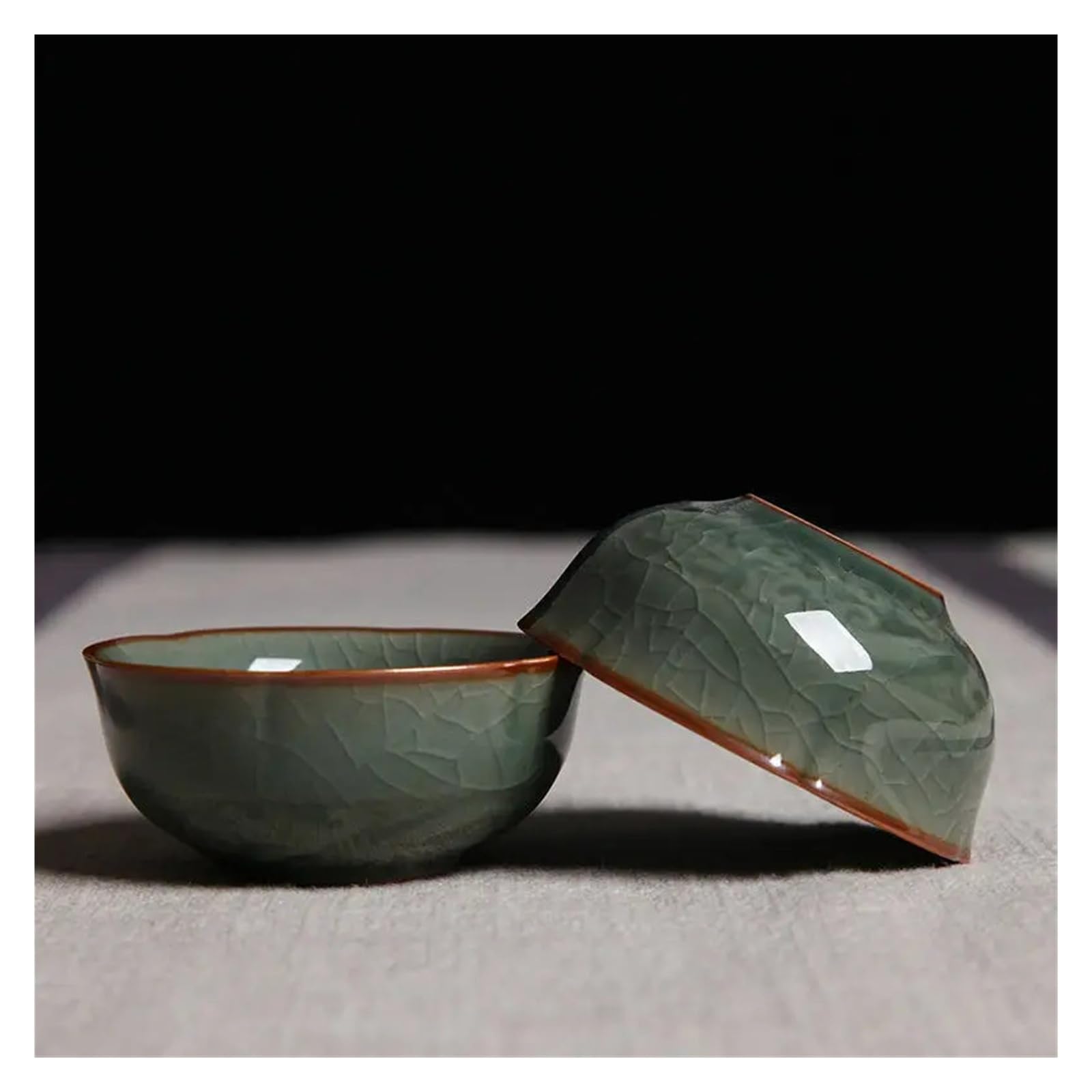 Juego de té portátil Longquan Celadon, olla con 2 tazas de té