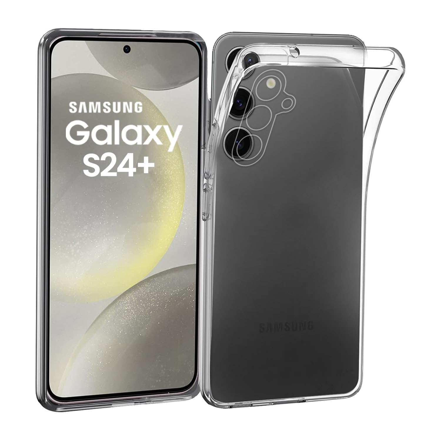 For Samsung Galaxy S24 Plus Case Silicone Gel Protective Slim Bumper Soft Phone Cover - Crystal Clear Transparent