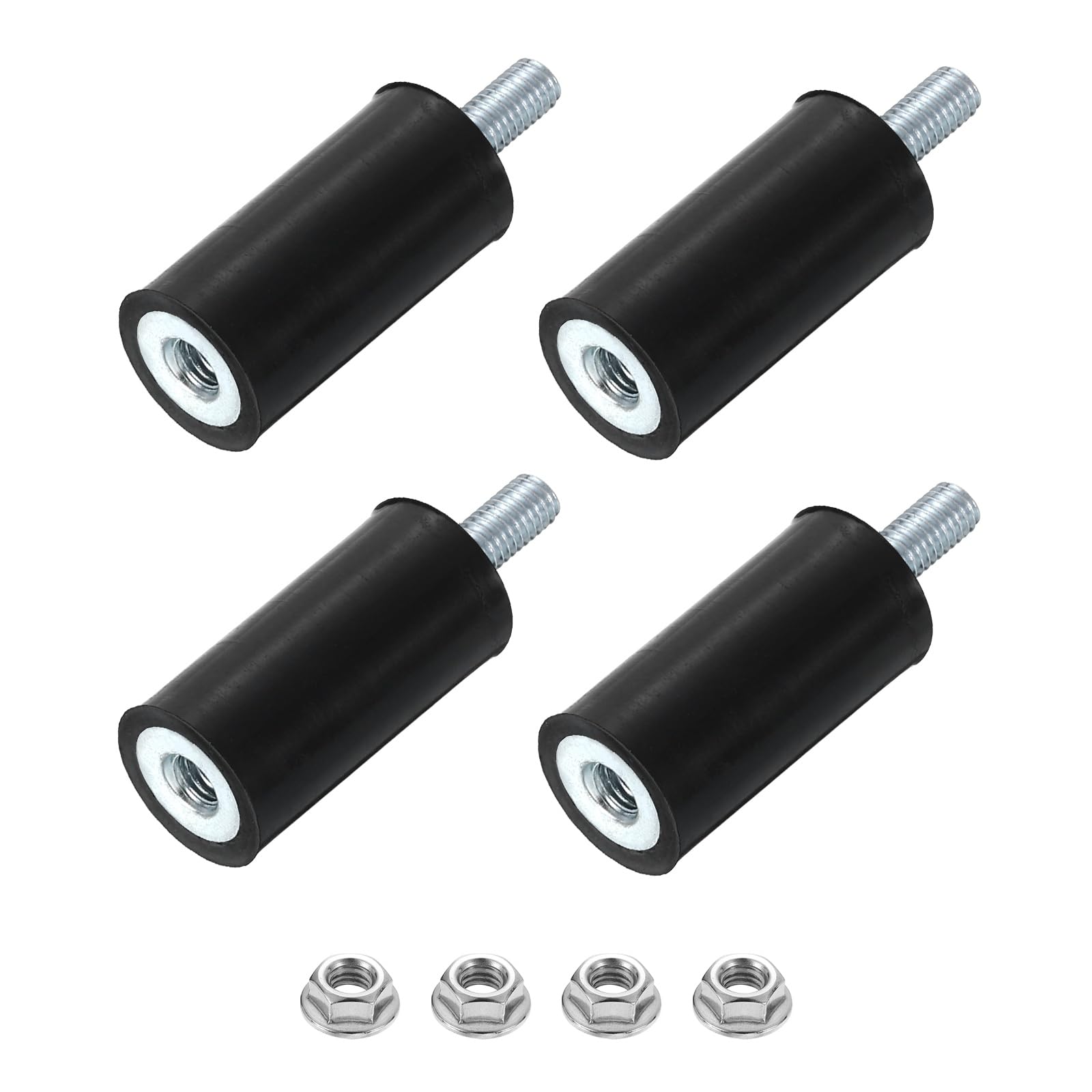 uxcell M8 Rubber Mounts, 4Pcs 30x30mm(DxH) Rubber Cylindrical Anti Vibration Isolator Shock Absorber with Lock Nut for Car Bobbin Generator Air Compressors — Amazon image 23