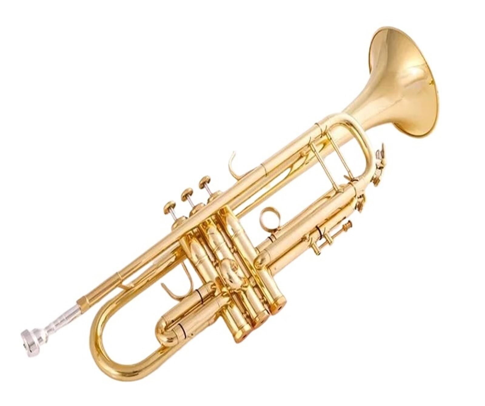 trąbka instrument Standardowa trąbka studencka profesjonalna trąbka B mosiężny posrebrzany instrument muzyczny ze skórzanym etui(Color:Silver)