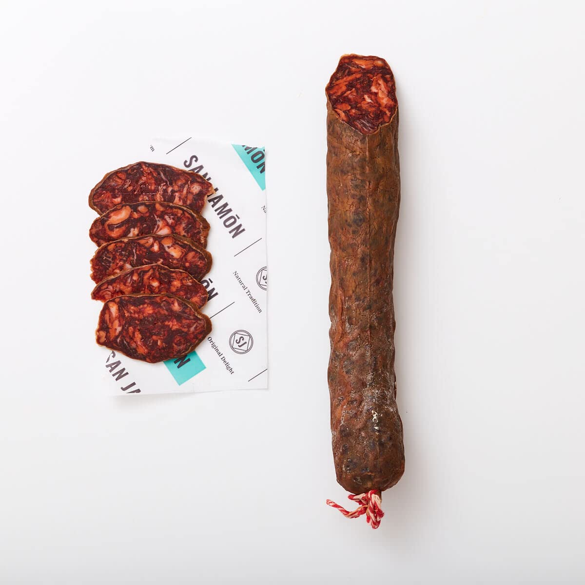 SAN JAMÓN. Chorizo Cular 100% Ibérique de Fabrication Artisanale. Saucisse Séchée et Emballée sous Vide. Morceau Entier de Chorizo Ibérique de Bellota de 600 gr.