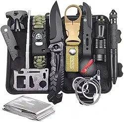 Kit Sobrevivencia, Kit de Sobrevivência de Emergência Adequado para Acampamentos de Aventura Ao Ar Livre, 16,5 * 10,5 * 5 Cm