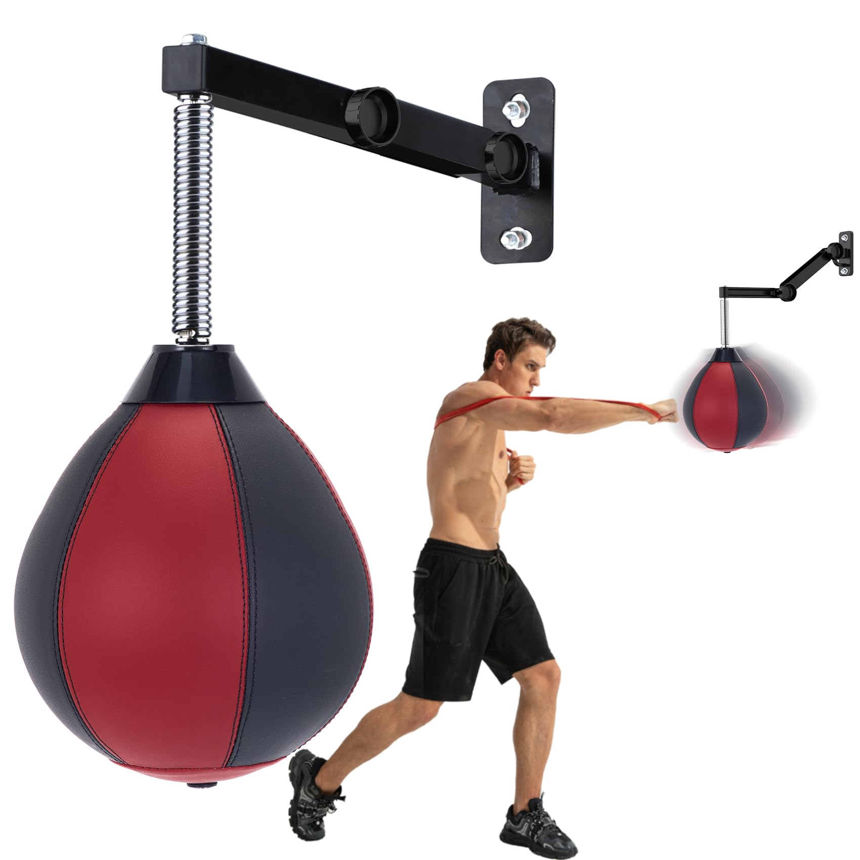 Speed Bag for Boxing,Punching Bag Wall Mount Height Adjustable Boxing Reflex Ball Speed Bag for Boxing Boxing for Adults Men&Women Kids