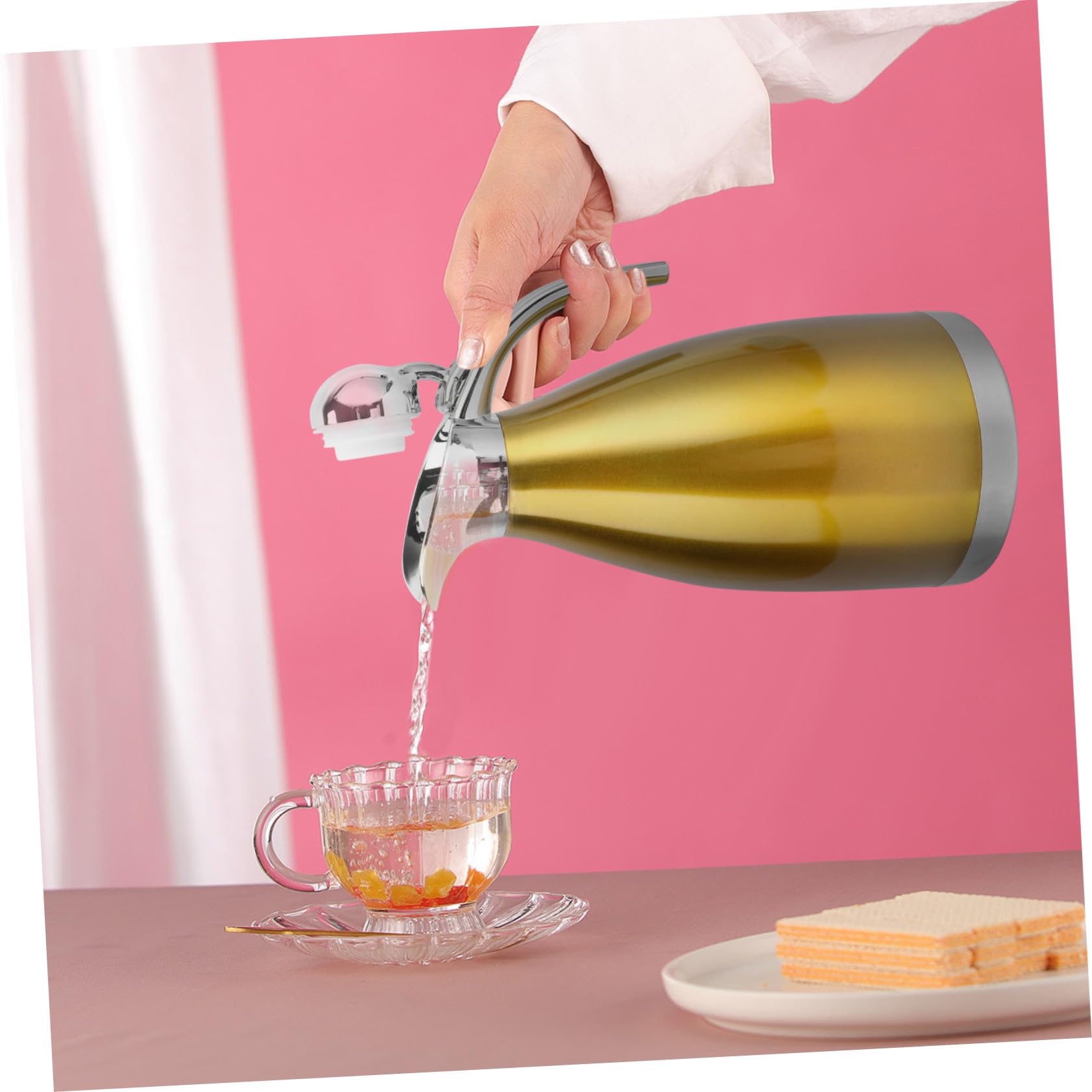 Isolierflasche Doppelwand Vakuum Thermoskanne Große Kapazität Für Büro Outdoor Zuhause Thermosflasche Kalt und Heißgetränke Isolierbecher Sportflasche Fitness