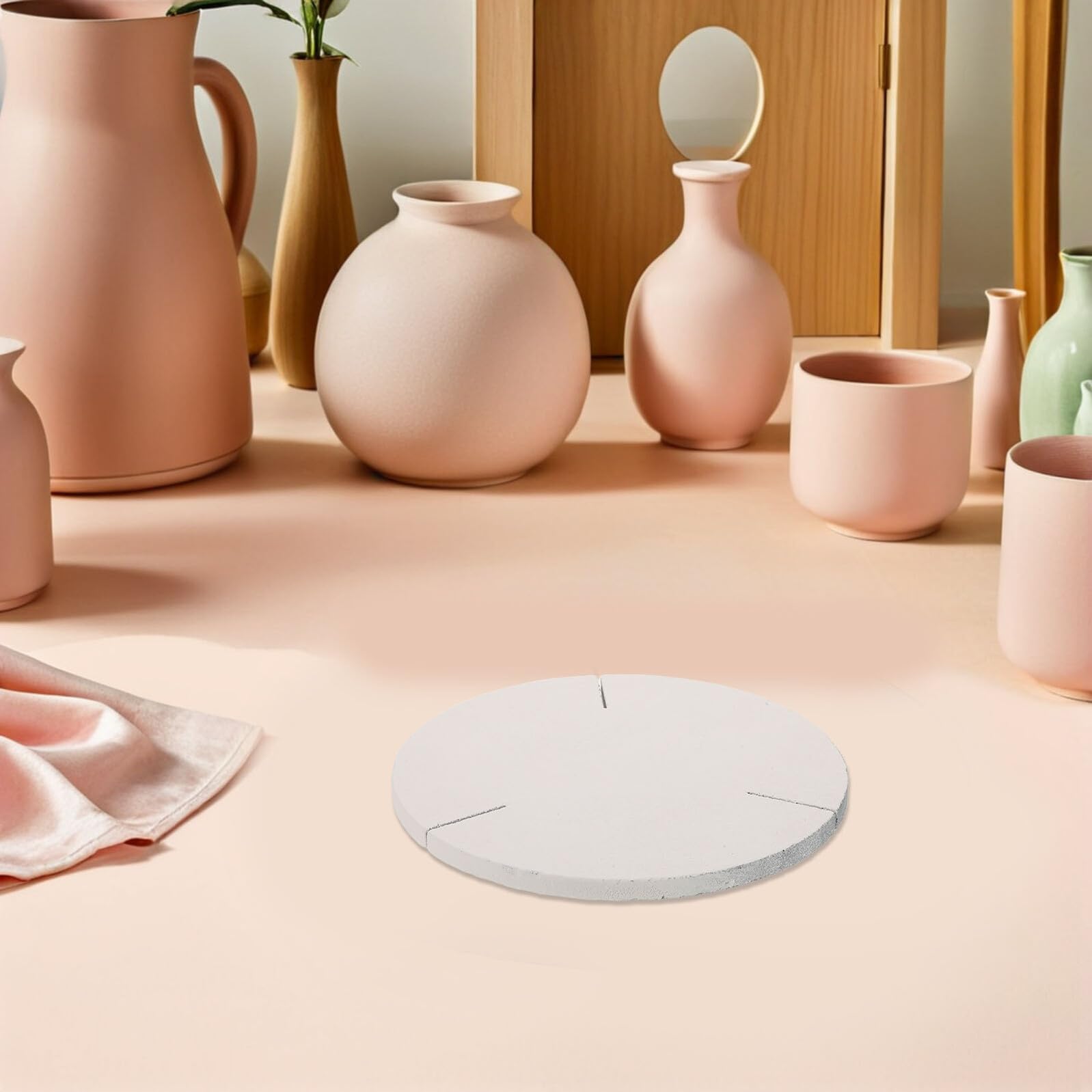 Hohopeti Ognioodporny Ceramiczny Panel Do Wypału Gliny z Okrągłymi Podporami Trwały Stojak Do Ceramiki i Biżuterii Odporny Wysoką Temperaturę i Artystycznych