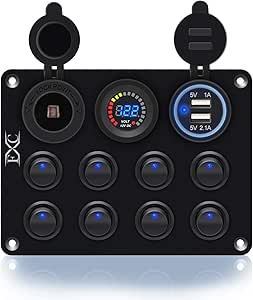 Amazon.com: FXC 8 Gang ON-Off Toggle Switch + Dual USB Charger Socket 4 ...