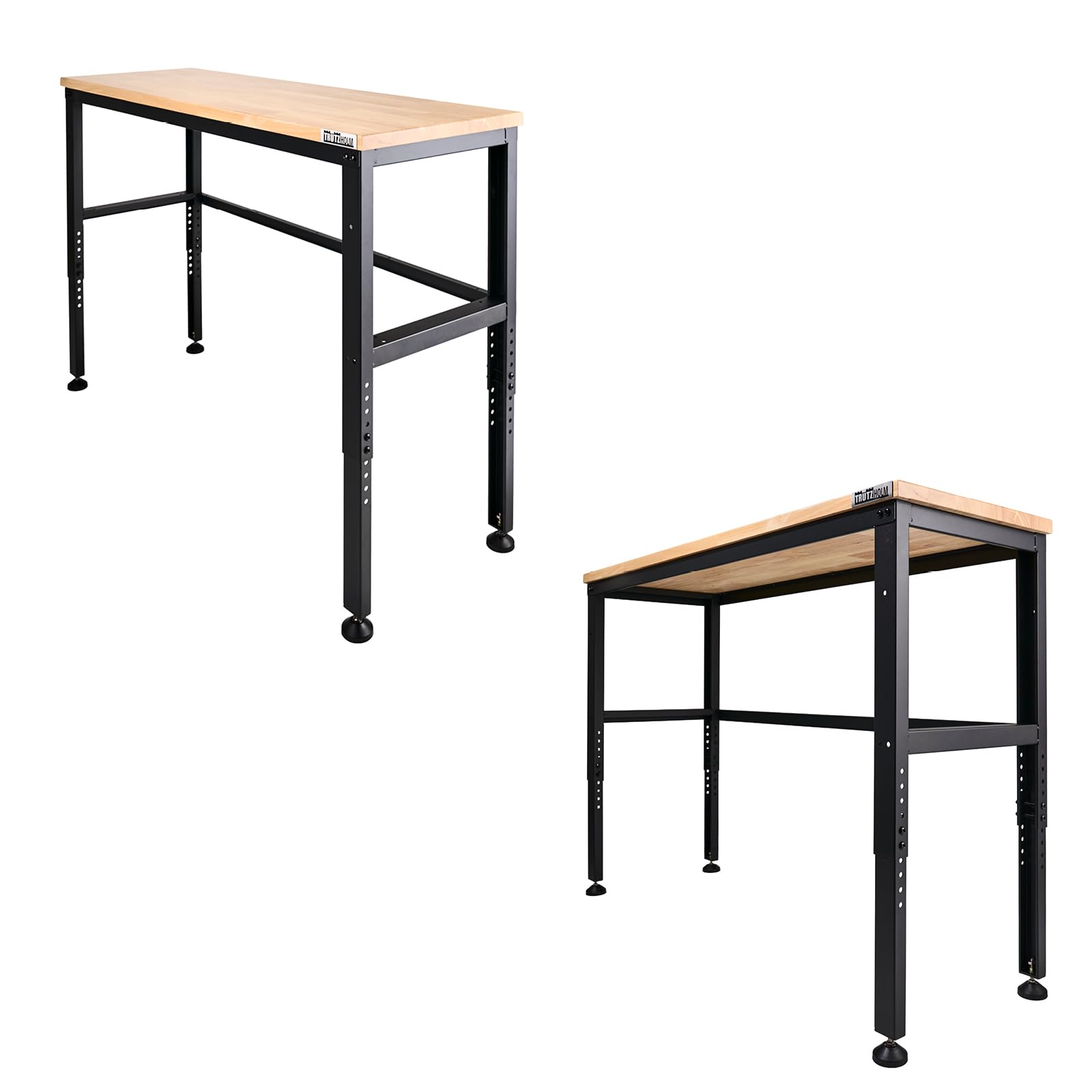 TRUTZHOLM Professionelle Werkbank bis 500 kg belastbar Werktisch Arbeitstisch Massive Arbeitsplatte Stecksystem Montagebank höhenverstellbar Werkstatttisch (135x46x88/97 cm | 300 kg Tragkraft)