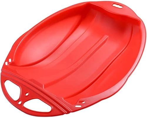 Trineo de nieve de plástico para niños y adultos, trineo de nieve duradero con 2 asas, trineo ligero de invierno, tabla de esquí al aire libre,