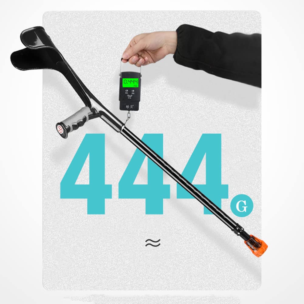 NGD 2 Unidades Muletas de Codo de Auminio,Muletas Ortopédicas para Adultos-Regulables en Altura,Muletas para Caminar Ergonómicos con Cuentas Reflectantes(Altura Aplicable: 140-190 cm)