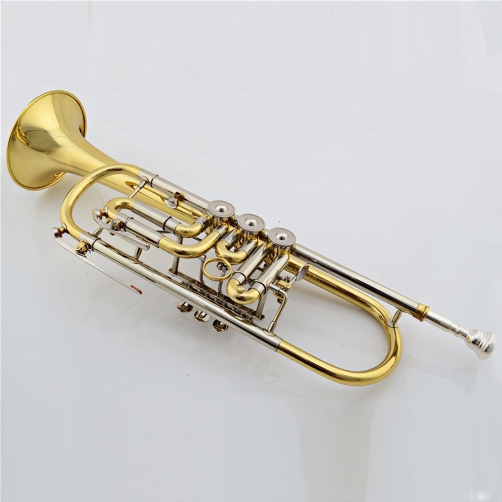 Standard Trompeten B-Trompete Instrument Flachton-Trompete Dreiknopf-Blasinstrument Messing Langlebiger Edelstahl