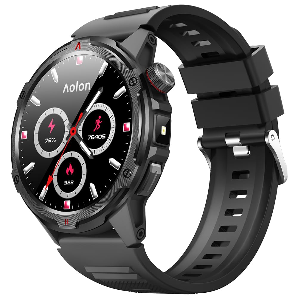 AOLON Smart Watch for Men (Answer/Make Call with 1.43'' AMOLED Display, IP68 Waterproof, 30+ Days Battery Life with100+Sport Modes Fitness Watch,