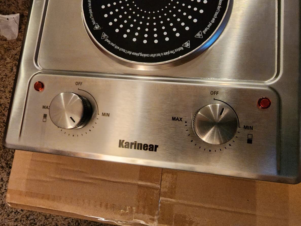 25/mo Finance Karinear Electric Cooktop 110V, 12'' Stainless Steel