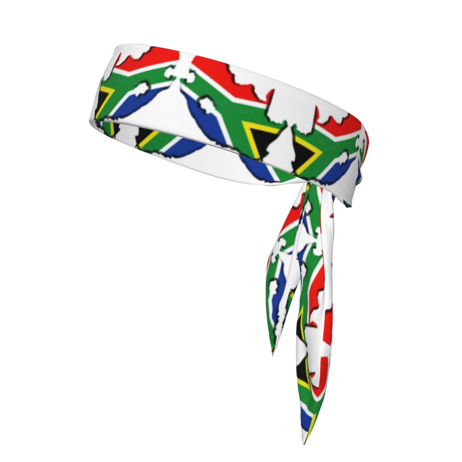 Fascia per la testa con stampa mappa della bandiera del Sudafrica, unisex, fascia per il sudore per adulti, traspirante, per allenamento, corsa, allenamento, yoga