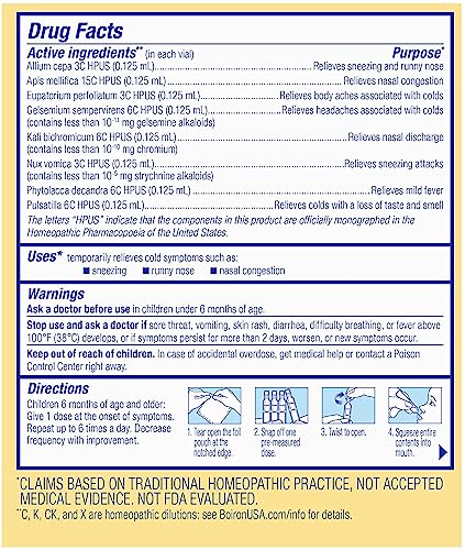 Boiron ColdCalm Baby 40 Count (Pack of 2) Single-Use Drops for Relief from Cold Symptoms of Sneezing, Runny Nose, and Nasal Congestion - Sterile and Non-Drowsy Liquid Cold Calm Doses - Image 3