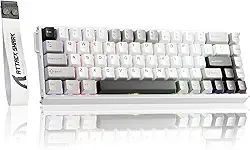 ATTACK SHARK X68MAX HE Teclado gamer de alumínio com fio de gatilho rápido,precisão de 0,005 mm,interruptor magnético de efeito Hall,taxa de pesquisa de 8000 Hz,latência de 0,08 ms,RGB(Estrela Branca)