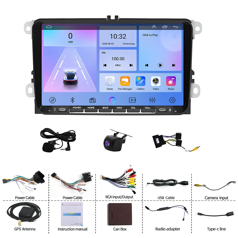 Autoradio 4+64 Go pour VW Santana 2010-2015 avec CarPlay et Android Auto