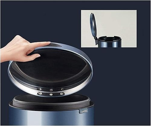 Miniatura 4 de DHAEY Botes de basura de cocina de acero inoxidable cepillado, capacidad de 2.3 galones, tipo pedal para interiores con tapa, cestas de basura para