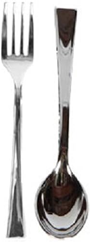 Miniatura 2 de Mini tenedores plateados y mini cucharas de plata, 48 cada uno (96 piezas)