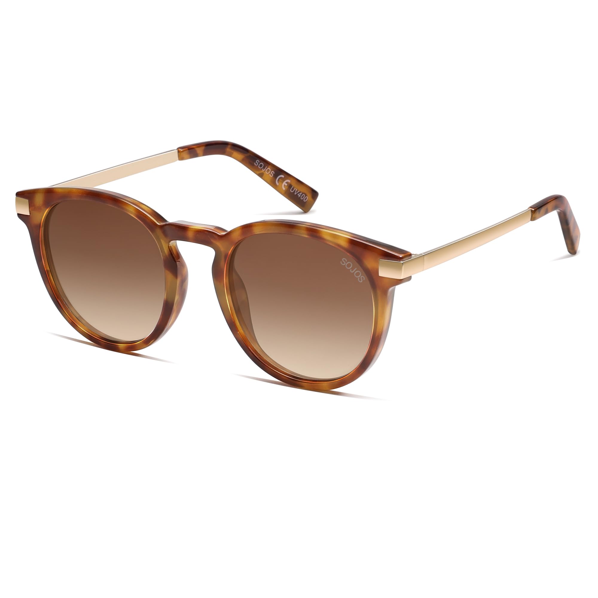 SOJOS Retro Round Polarized Sunglasses Womens Mens Classic Vintage Trendy Sunnies SJ2368