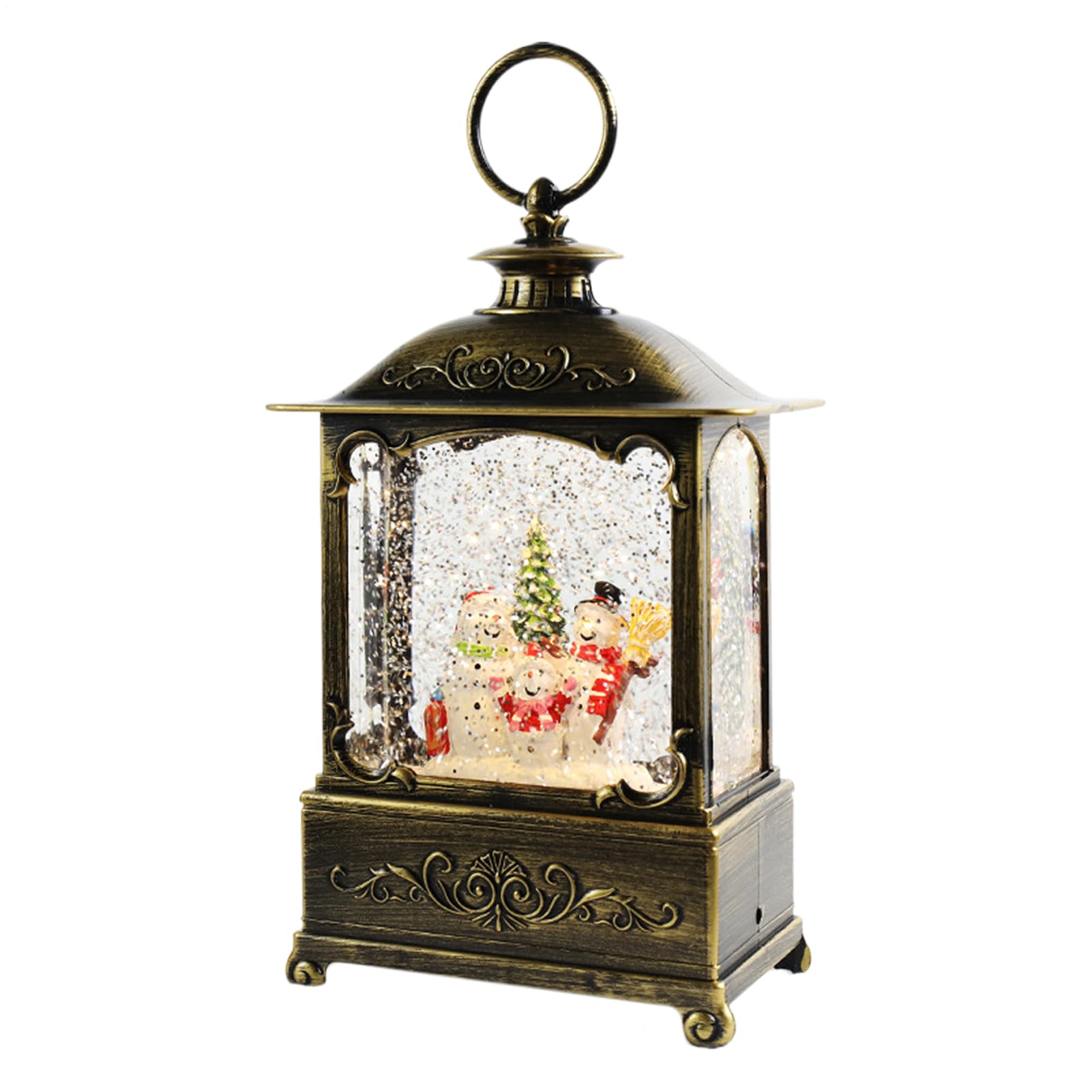 Lanterne Natalizie da Esterno Babbo Natale e Pupazzo di Neve | Lanterne Decorative Con Palla Di Neve Natalizia Per Esterno Festa Ufficio Fattoria Giardino Cortile Patio
