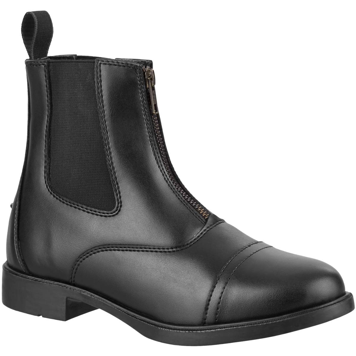 RL24 - Stivali da equitazione Jodhpur COMPANION FZ in ecopelle nera per bambini, uomo e donna [taglia 29-46]