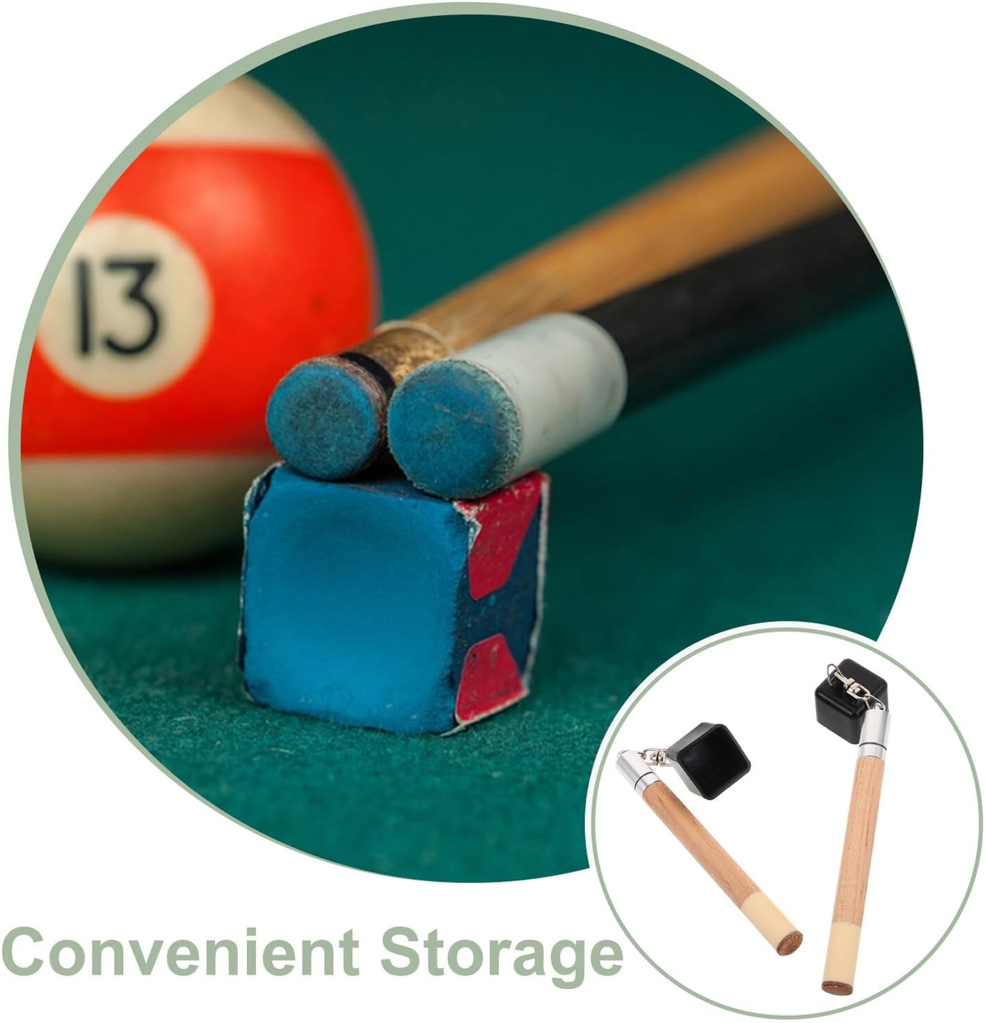 Ciieeo 2pcs Portable Snooker Chalk Holder and Pool Cue Tip Pricker Set with Natural Wood Case, Billiard Snooker Tip Repair Tool for Cue Maintenance and Chalk Storage