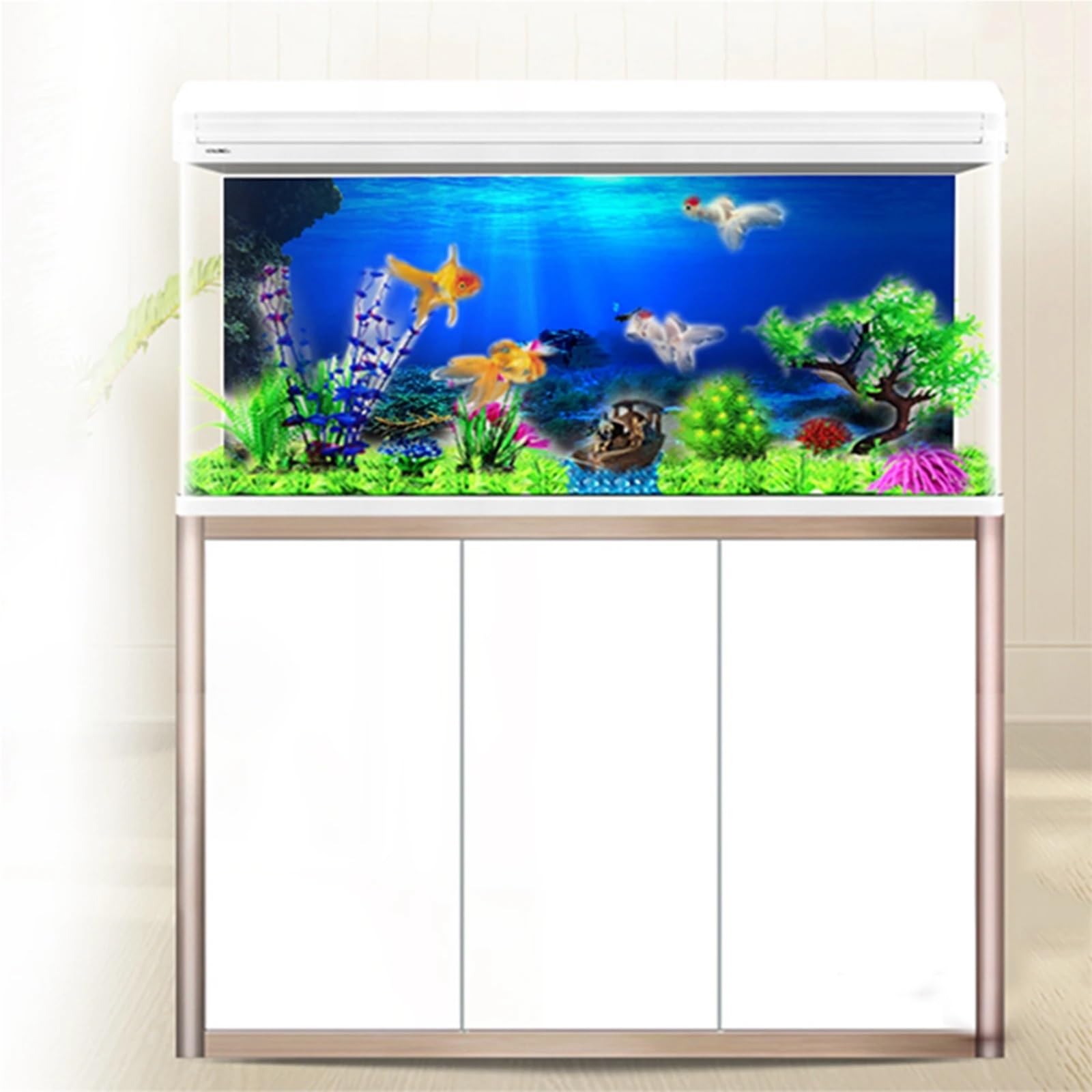 Aquarium Hintergrund Regenwald Aquarium Hintergrund Poster Aquarium Reptil Box PVC 3D Unterwasser Welt Landschaft Bild Dekor Hintergrund Tapete(122x46cm)