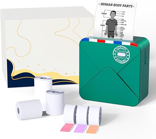 Mini impresora térmica Bluetooth, mini impresora de bolsillo inalámbrica, mini impresora de calcomanías sin tinta M02S, cápsula de impresión, mini