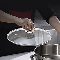 Vista 6 de Tapa de vidrio templado con asa resistente al calor, 8"/20cm, transparente