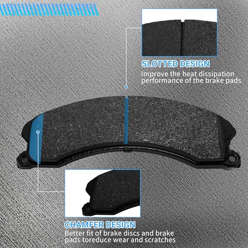 Image of Front Brake Pads Set Compatible with Chevy Express 3500 4500 Silverado 2500, GMC Savana, GMC Sierra 1500 2500, Nissan Datsun NV1500 NV2500 NV3500 Brake Pads Semi-Metallic D1411