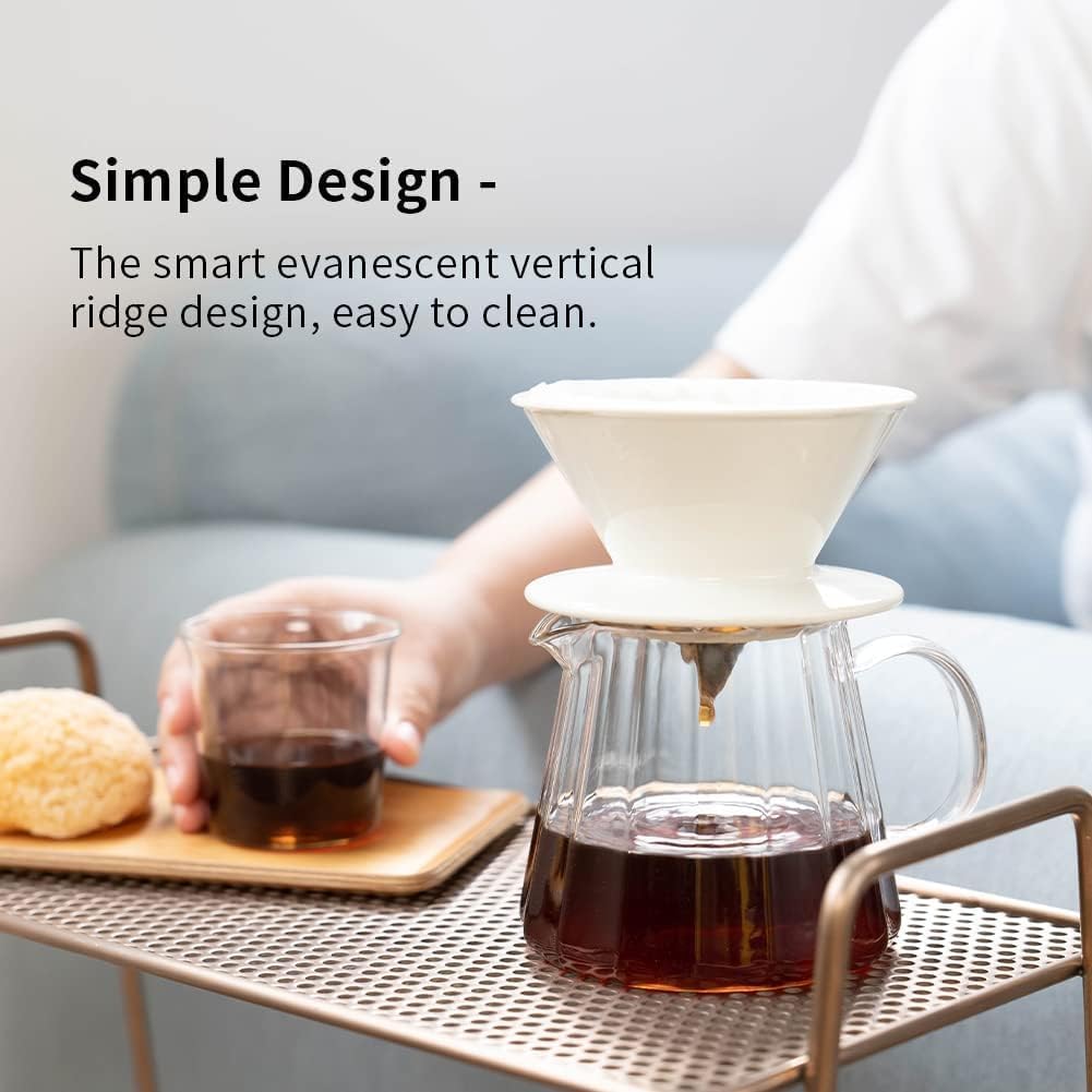 watchget Kaffeekaraffe aus Glas, 500 ml, hitzebeständig, Borosilikatglas, Kaffeekanne, 482 ml, transparent