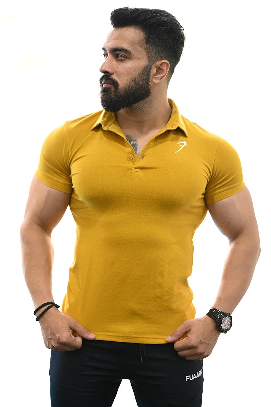fuaark Men's Solid Slim Fit Polo Shirt-picture-36