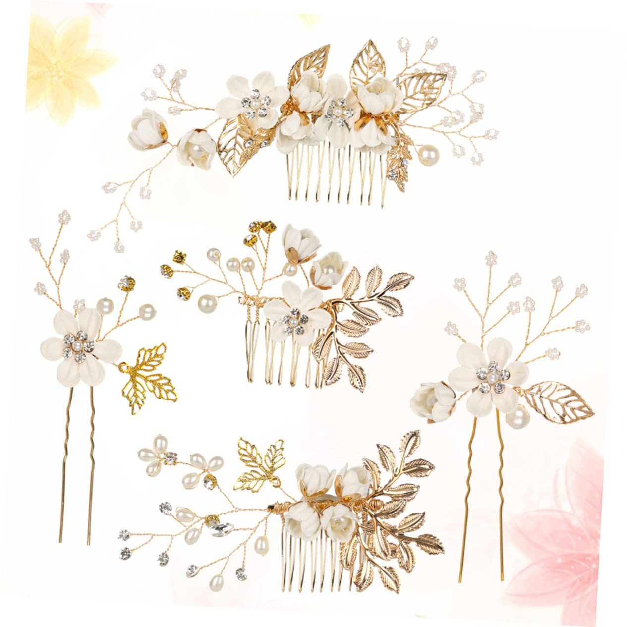 FRCOLOR 10stücke Teiliges Set Handgemachter Perlen Haarschmuck Für Hochzeiten Elegante Haarspangen Mit Kristallen Und Blüten Für Braut Und Brautjungfern Für Festliche Anlässe