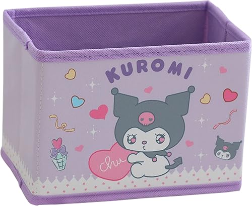 Bliqlriy Cubo de almacenamiento plegable Kawaii, caja de almacenamiento linda, cestas plegables Kawaii organizador de escritorio de oficina linda