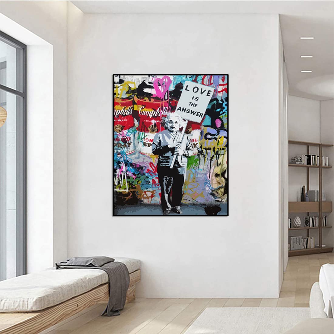 Quadro Su Tela Ypxzzj Con Cane Graffiti Colorato - Stampa Artistica 30x40 Cm Per Bagno, Camera O Soggiorno
