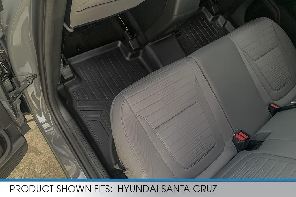 SMARTLINER - All Weather Custom Fit 2 Row Floor Mat Liner Set - Compatible with 2022-2025 Hyundai Santa Cruz