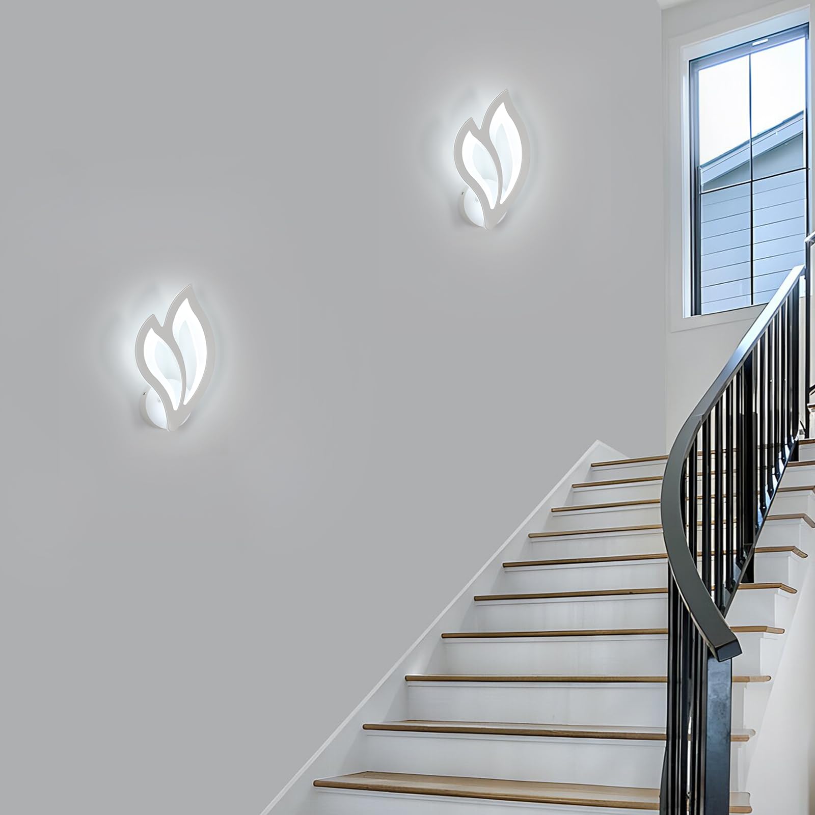 2 Pièce Applique Murale LED, 13W 6500K Lumière Blanche Froide