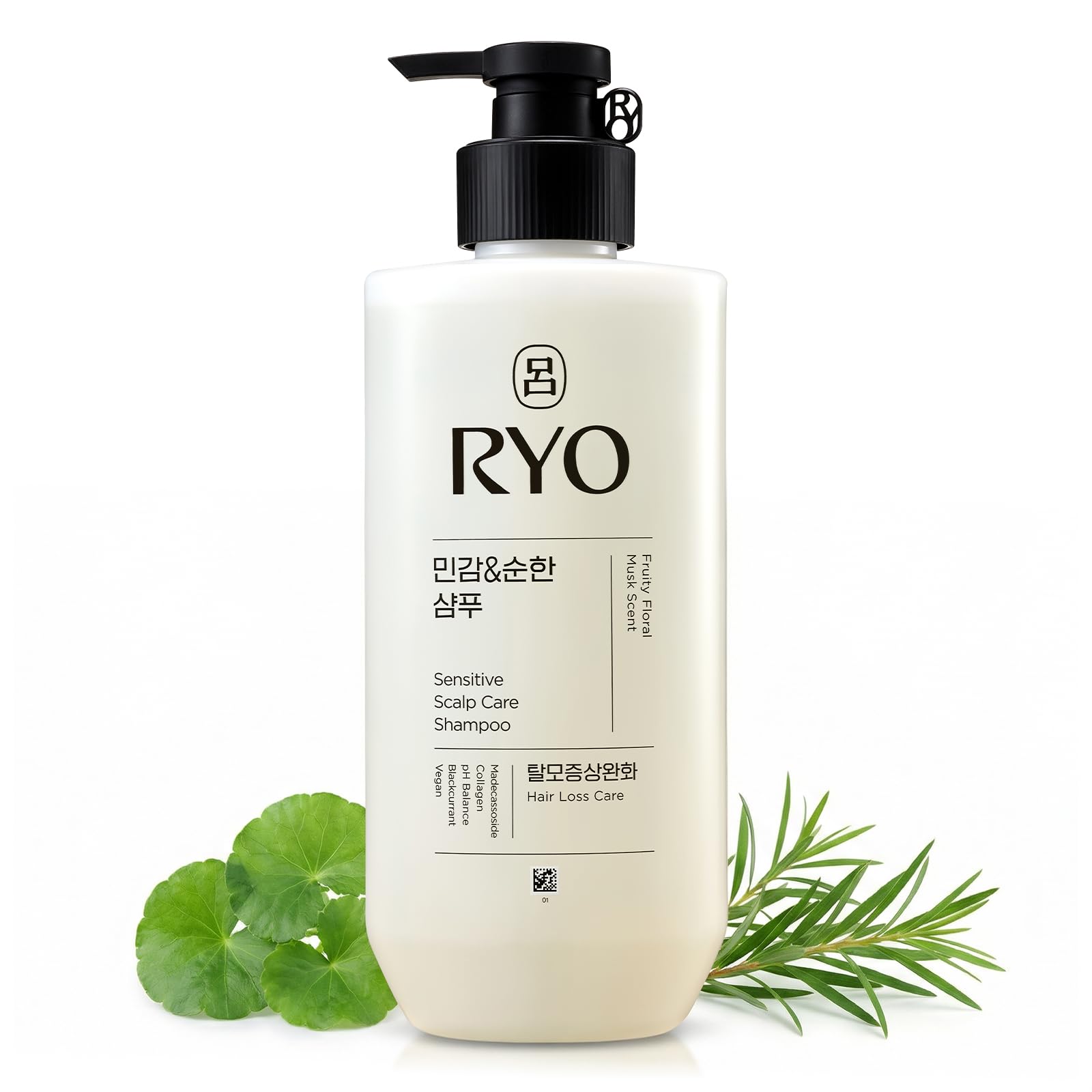 RYO Sensitive Scalp Care Shampoo with Korean Ginseng & Caffeine - Soothing and Relief for All Hair Type, Anti Loss Care, Dermatologist Tested, 16 Fl