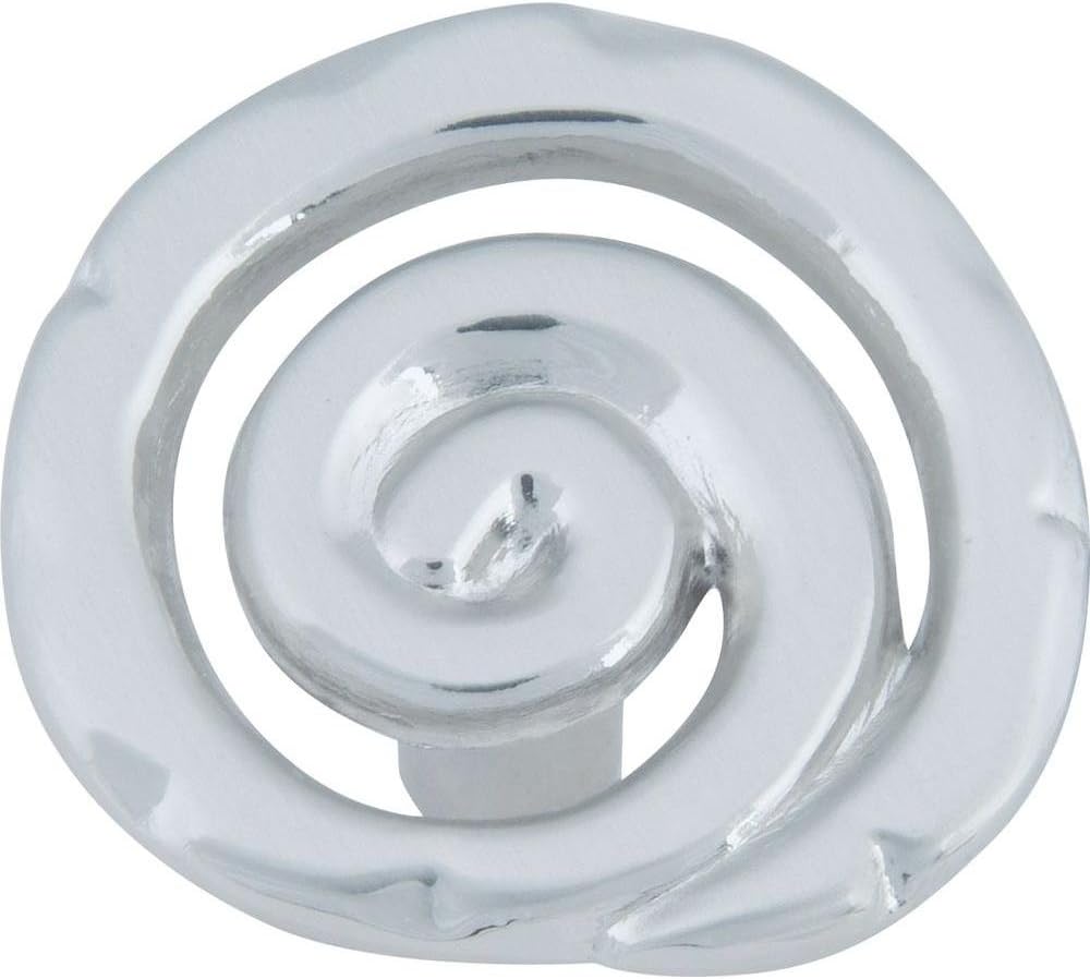 Atlas Homewares 140-BRN 1-1/2-Inch Signature Single Scroll Knob, Brushed Nickel