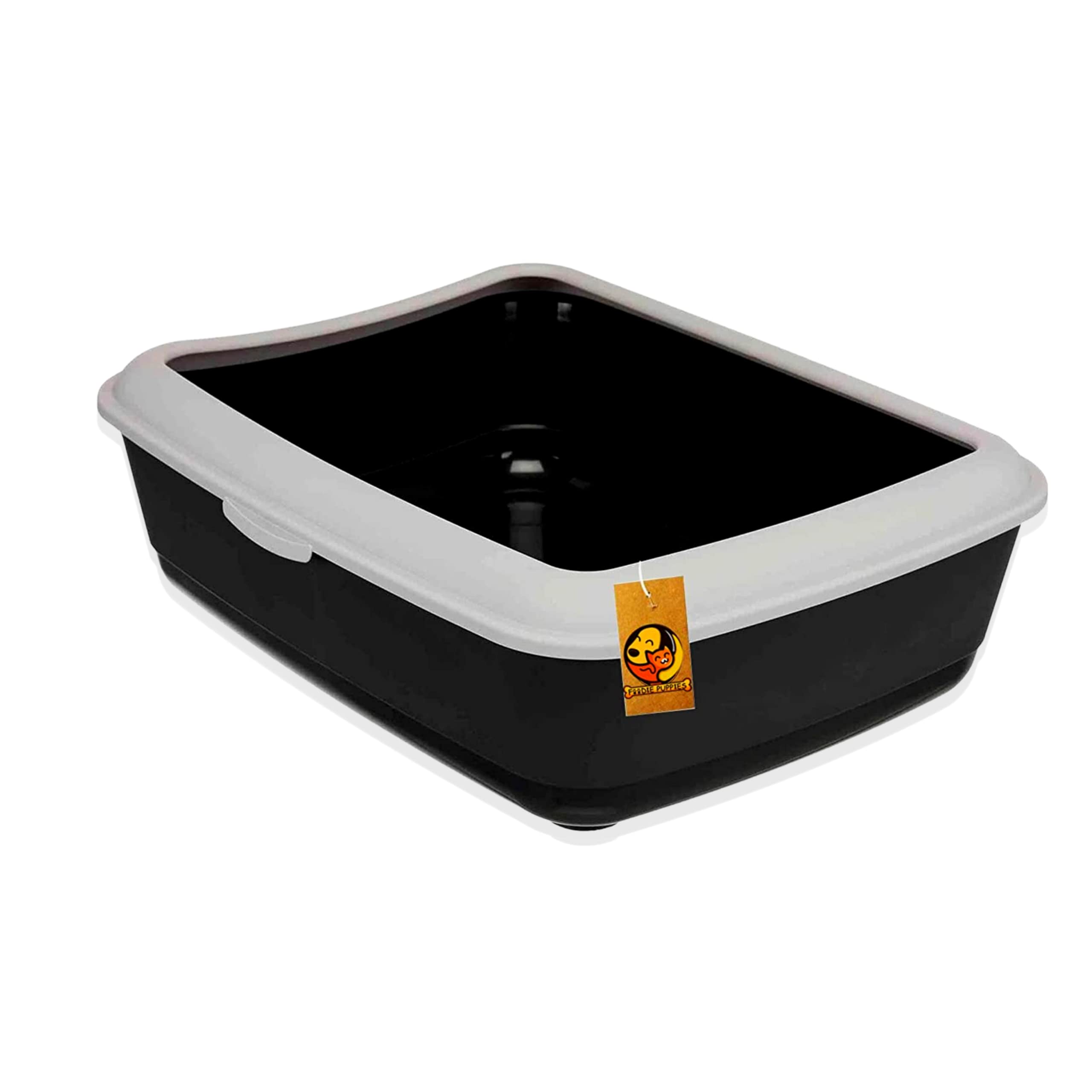 Foodie Puppies Rectangle Cat Litter Tray (46 x 37 x 14 cm) with Rim, Reduces Odor, Perfect Starter for Toilet Training Your Kitten and Puppies (Small, Black) (B09W9VWX1Y) Amazon Price History, Amazon Price Tracker