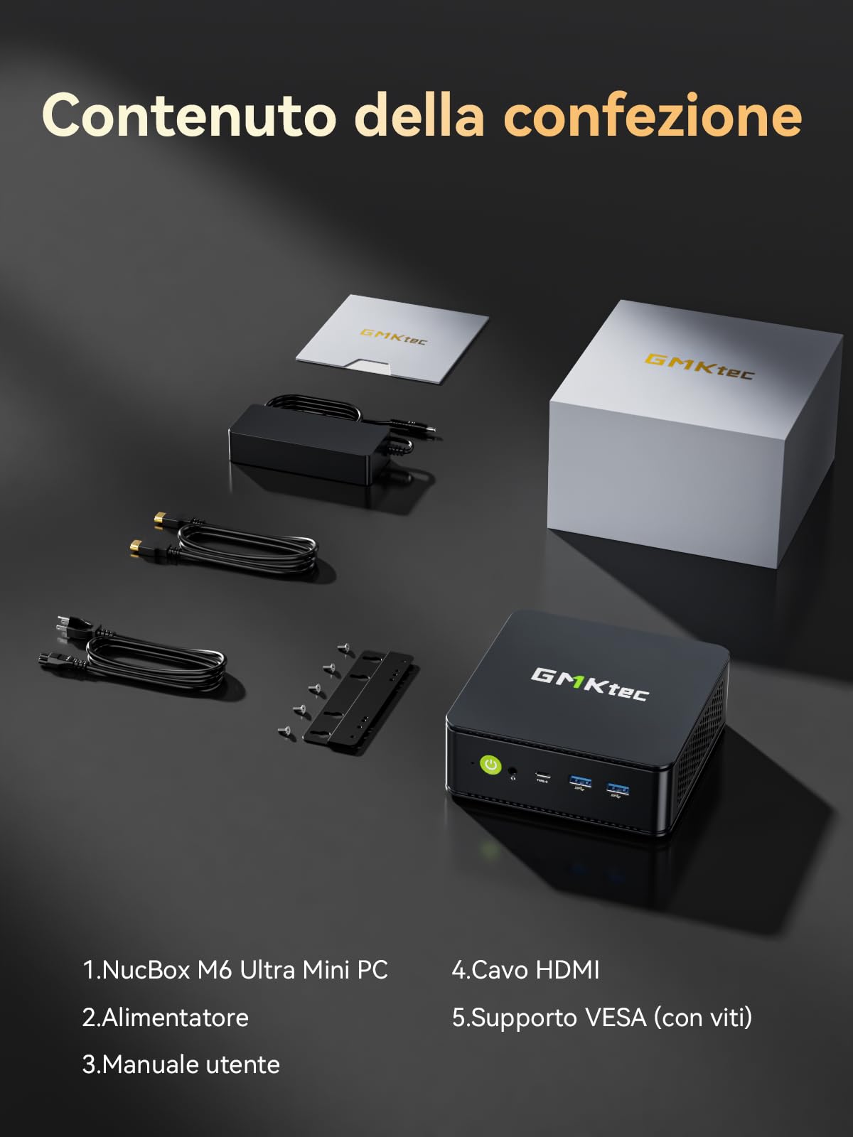 GMKtec M6 Ultra Mini PC Ryzen 7640HS 32GB DDR5 1TB SSD Dual 2.5GbE LAN WiFi 6 USB4 HDMI 2.0