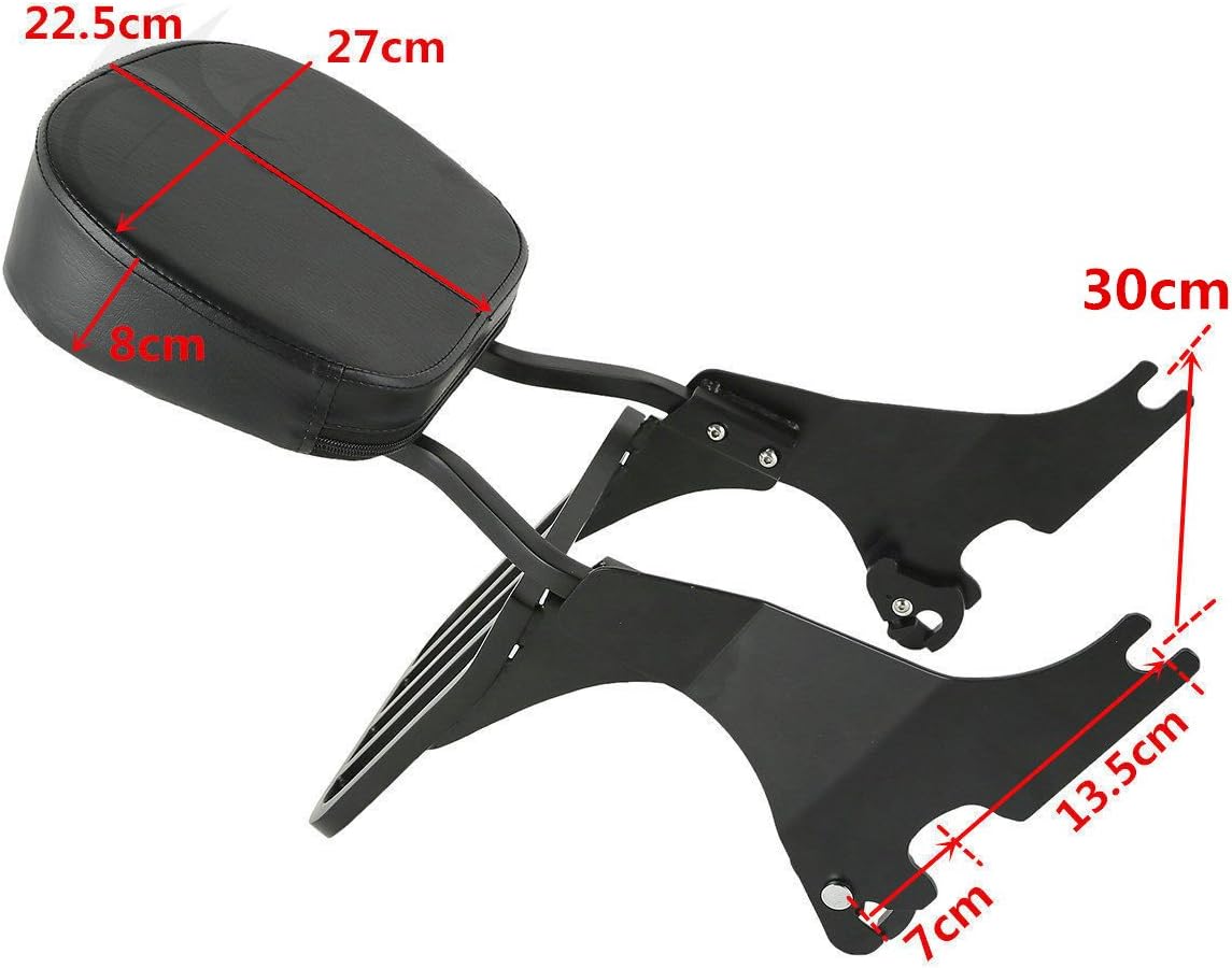 XMT-Moto Low Sissy Bar Backrest with Luggage Rack fits for Harley Davidson Sportster XL 883 1200 2004-later