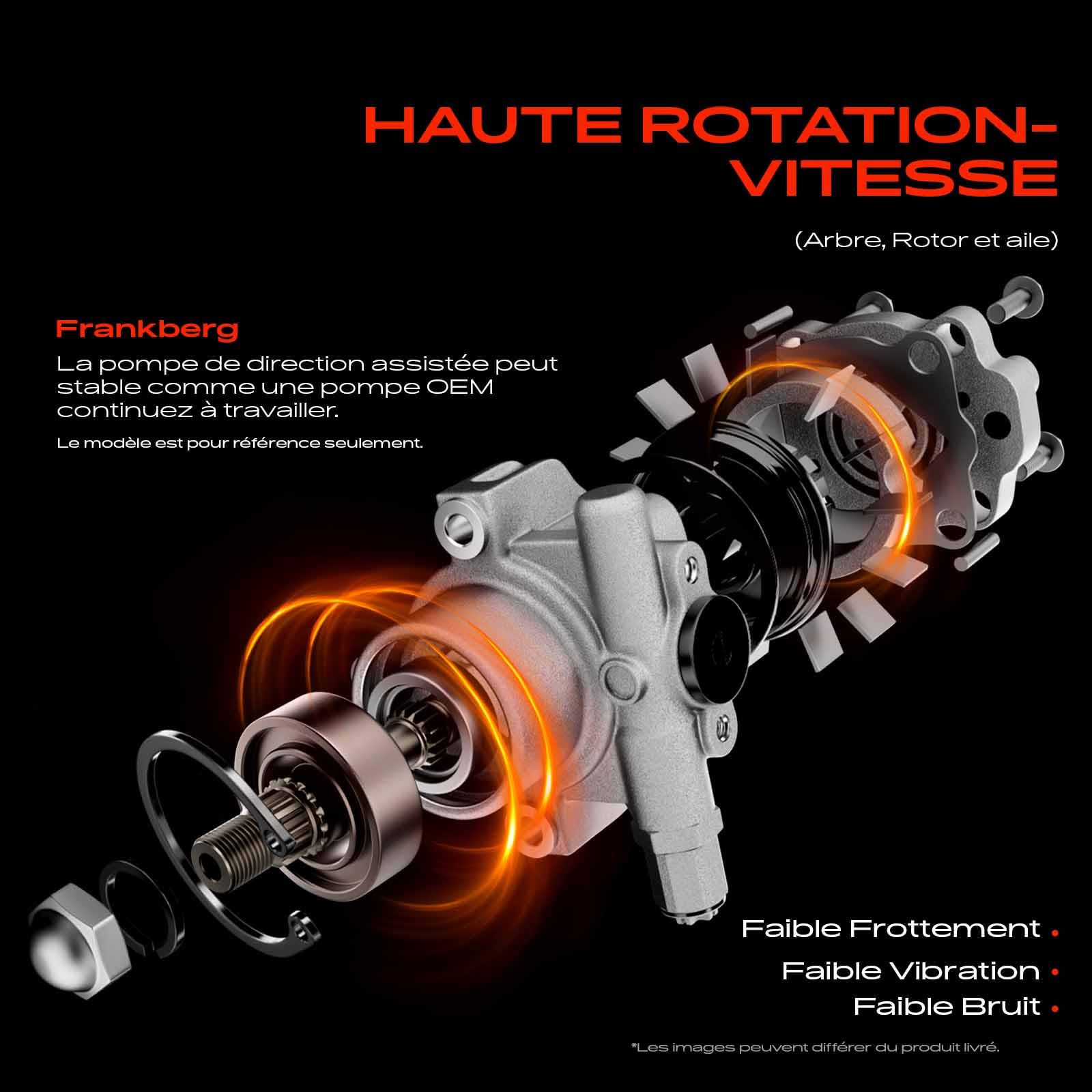Frankberg Pompe Hydraulique Direction sans poulie Compatible avec Defender LD L316 2.5L 1994-1999 Discovery I LJ 2.5L 1994-1998 Diesel Remplacer# ANR2157