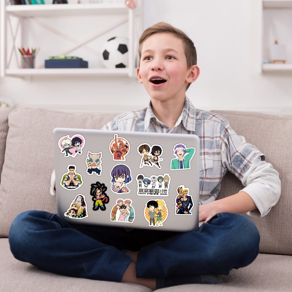 200 Pcs Anime Mixed Stickers,Vinyl Waterproof Stickers for Laptop