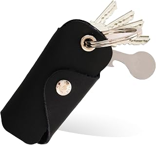 Premium Qualität Schlüsseltasche aus Echtem Leder | Schlüsseletui mit Einkaufswagenlöser | Key Organizer für 1-5 Schlüssel | Schlüsselanhänger mit Flaschenöffner