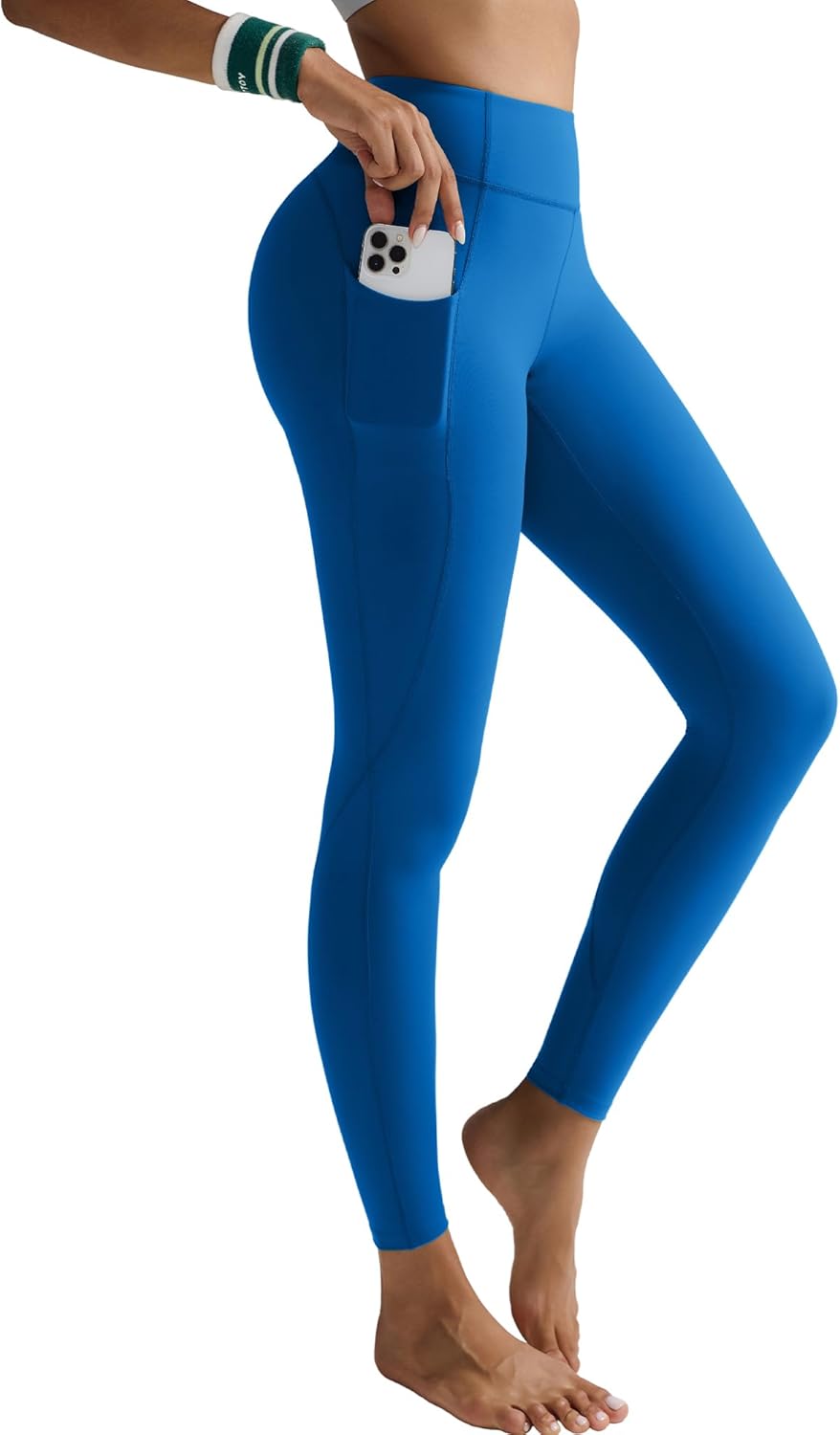 RUNNING GIRL Leggings for Women 25" Inseam, High Waisted Compression Buttery Soft Yoga Pants with Pockets