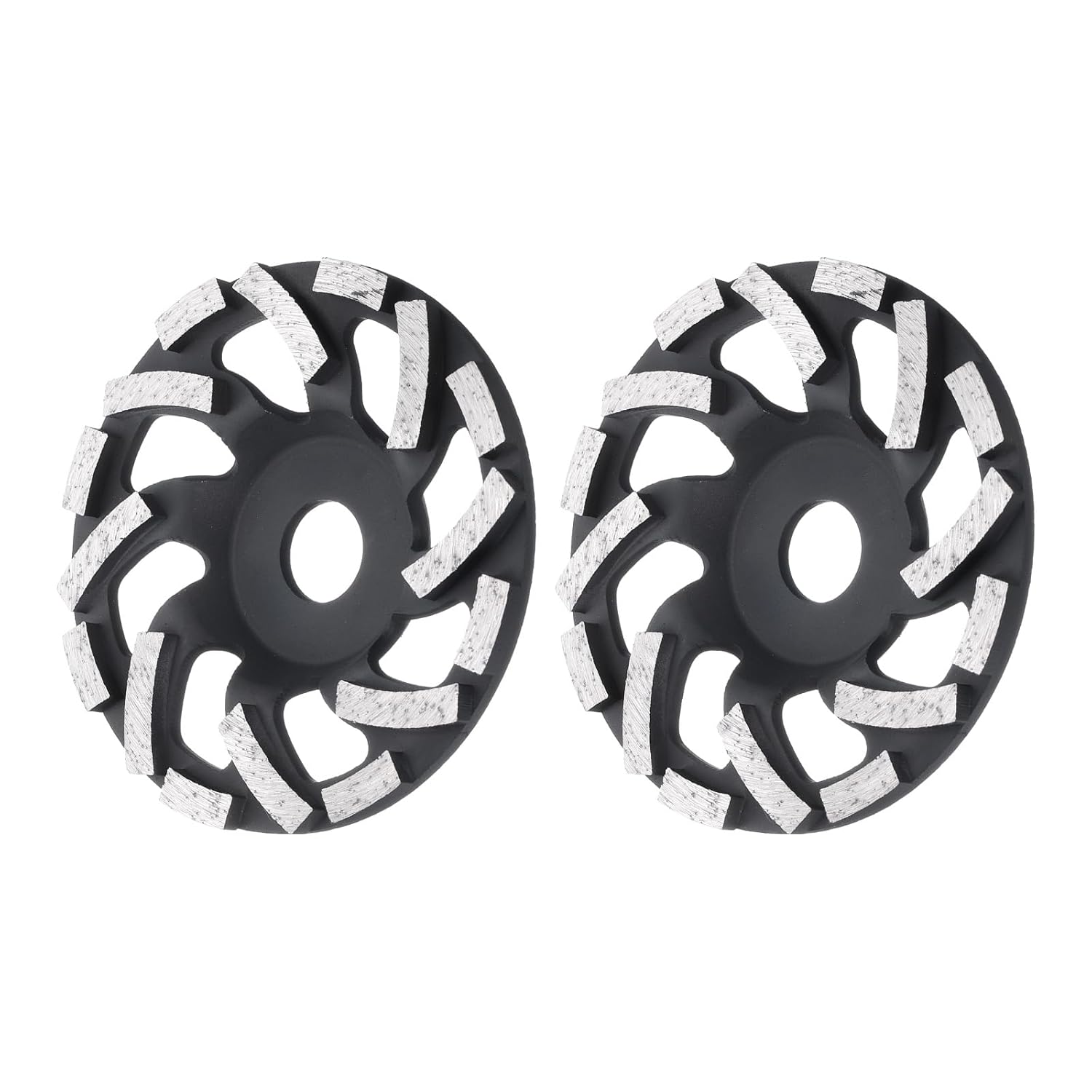 HARFINGTON 3pcs 5 Inch Concrete Grinding Wheels 7/8 Inch Arbor Grinding Cup Wheel with Diamond Segments for Paint Epoxy Coating Removal, Black