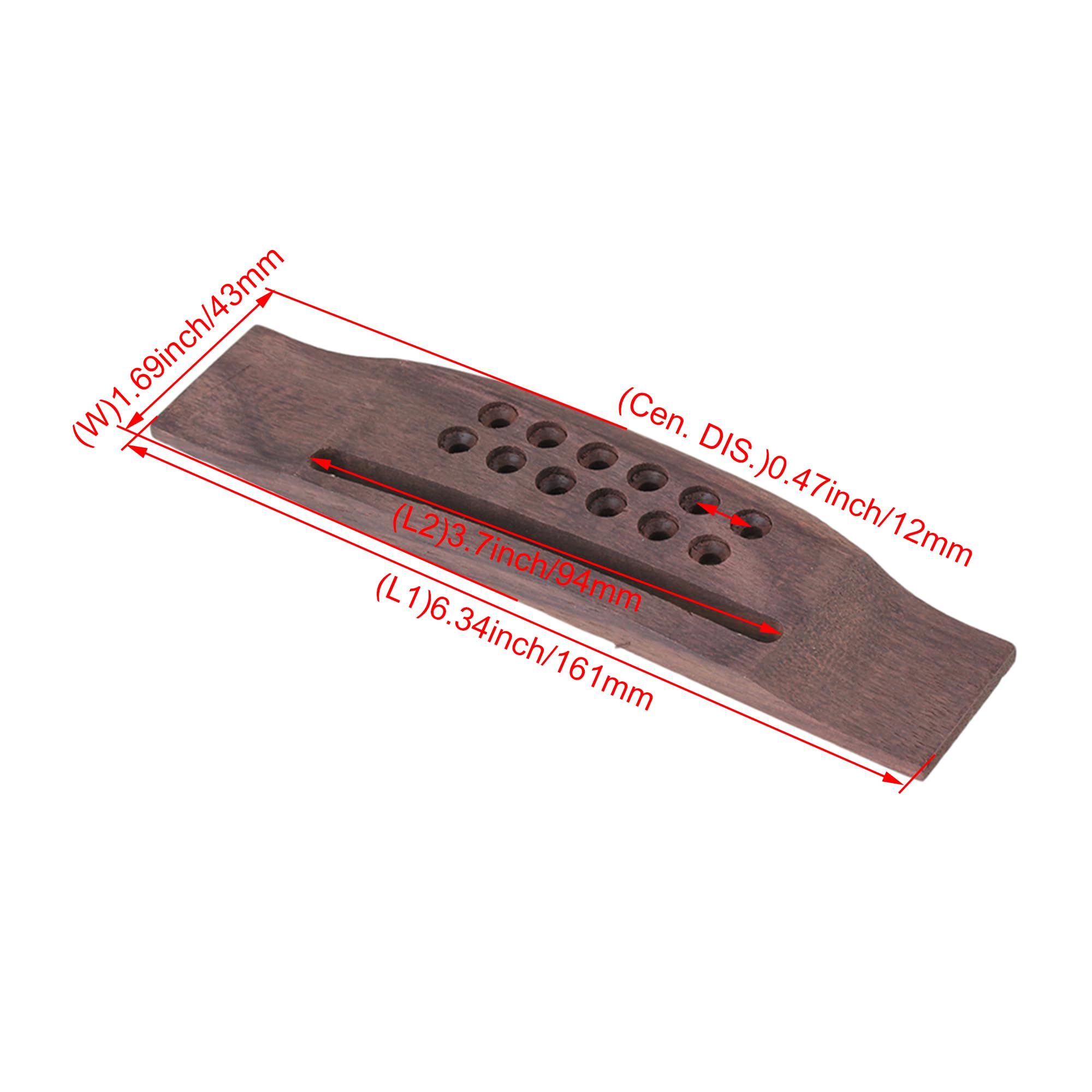Yibuy 50 ponti in palissandro per chitarra acustica folk a 12 corde