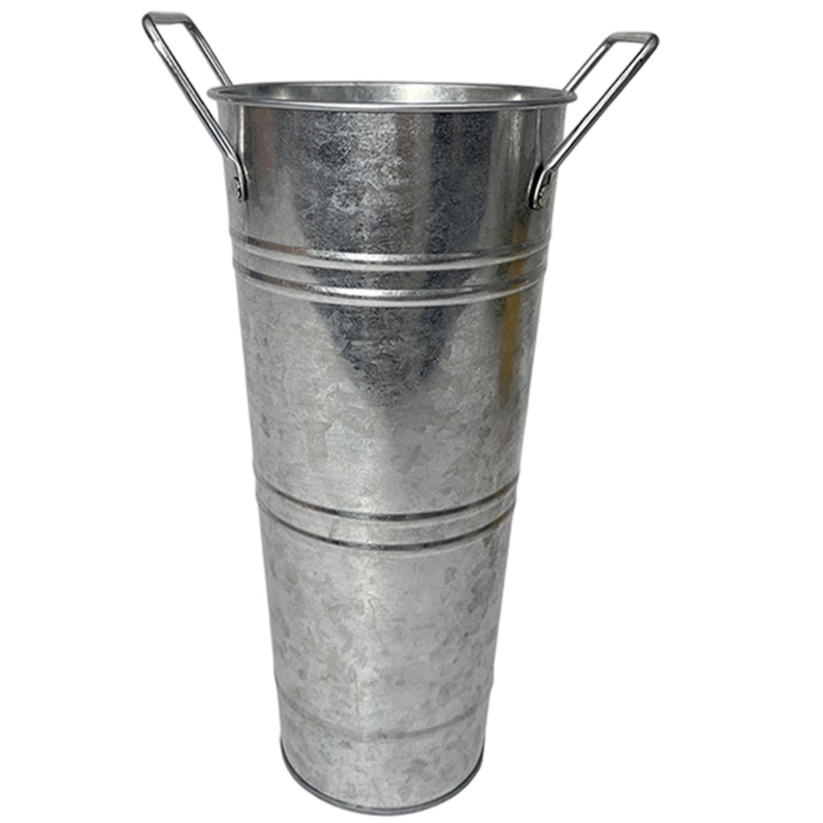 Tmboryuu Galvanized Metal Vases for Flower Farmhouse Decorative Flower Bucket with Handle Rustics French Tin Planter Bucket French Vases with Handle