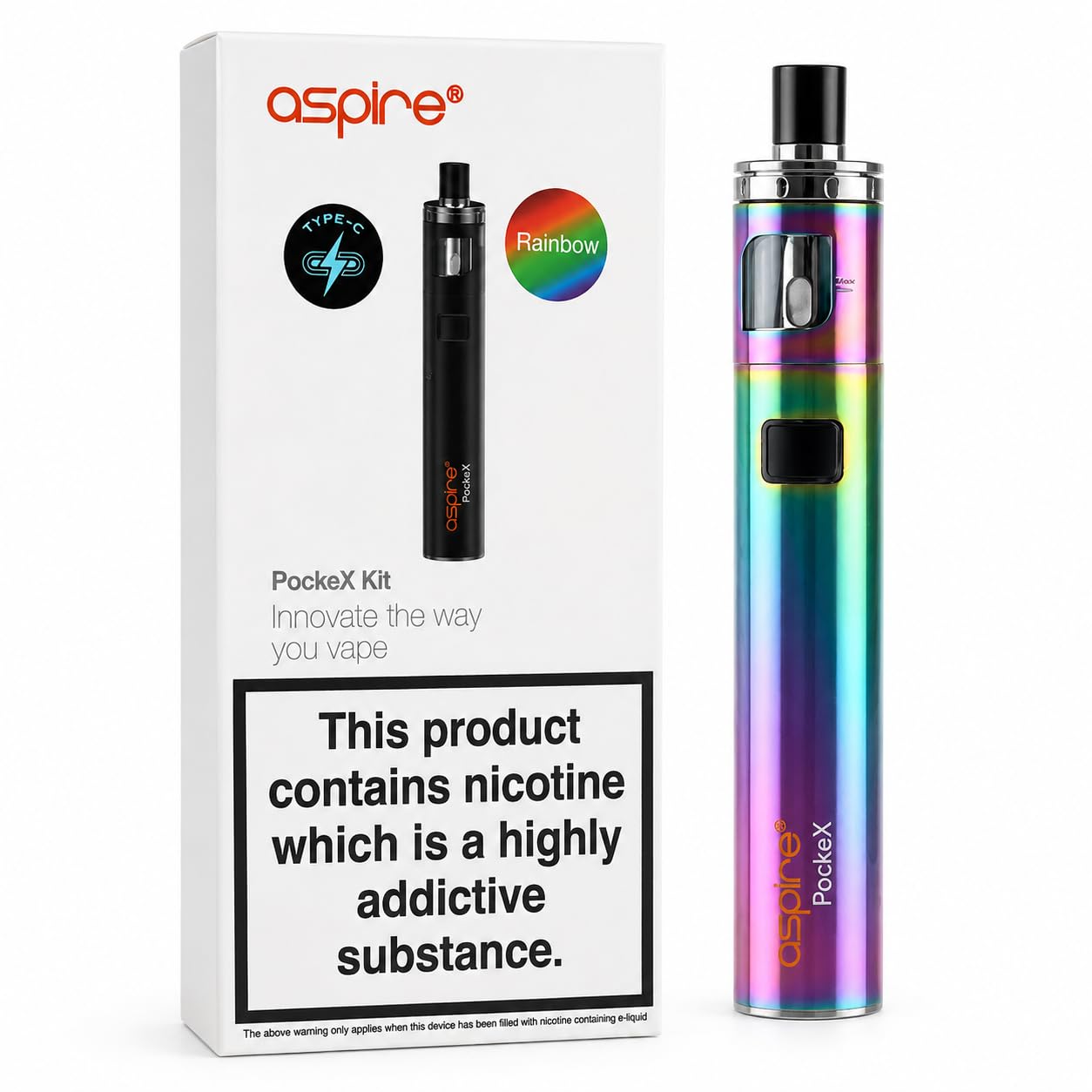 ASPIRE PockeX AIO Kit [Rainbow] - Refillable Rechargeable